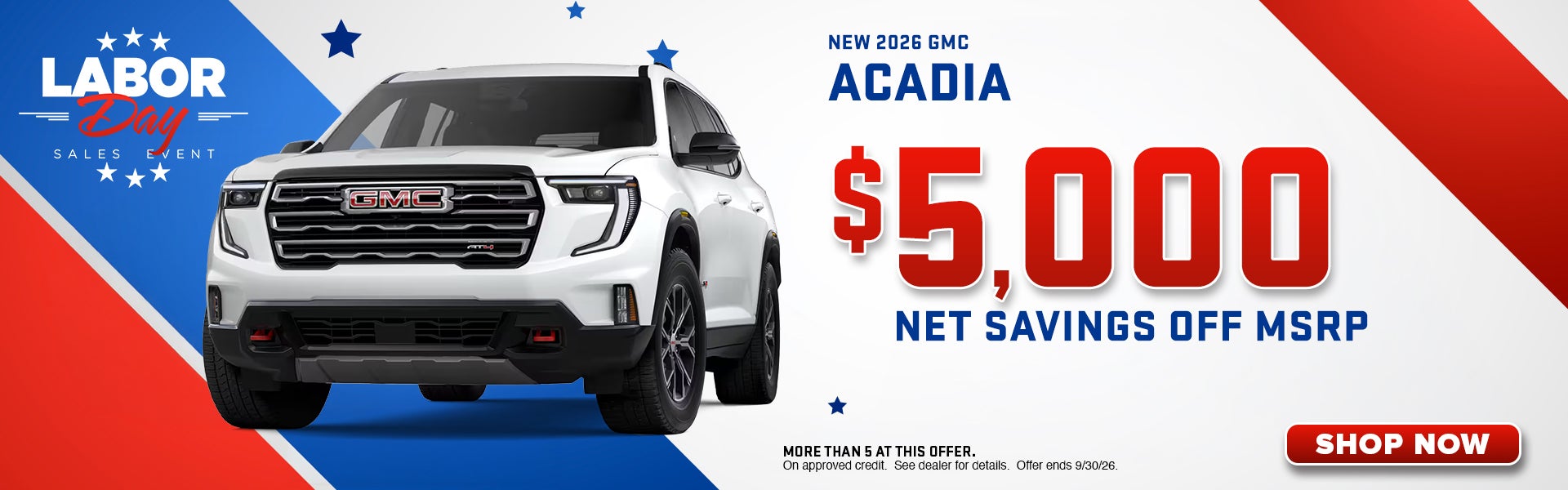 New 2026 GMC Acadia savings