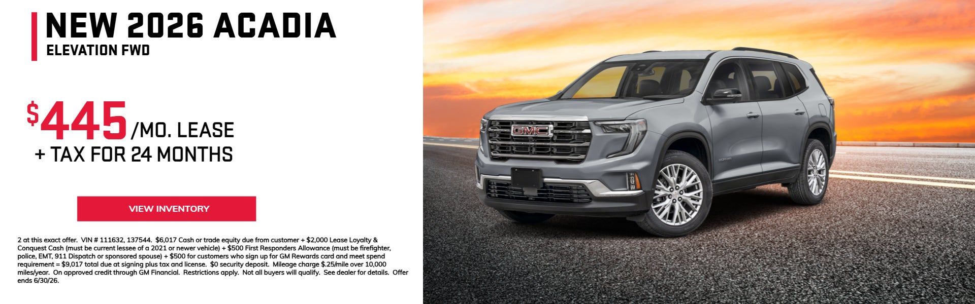 New 2026 GMC Acadia on offer