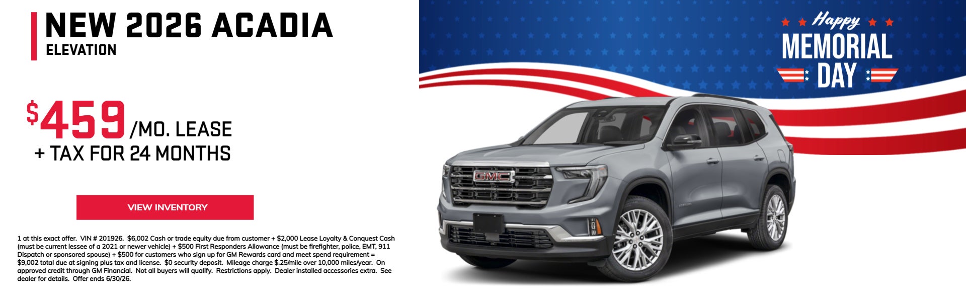 2026 Acadia on offer